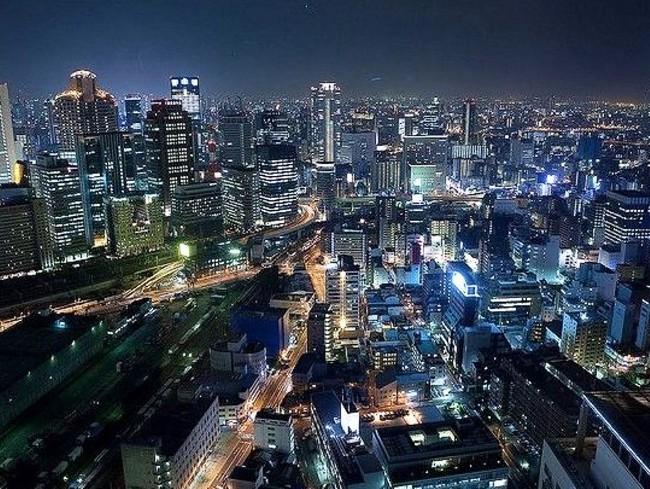 The view from the Osaka Sky Observatory at night