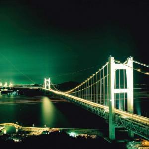 Seto-Ohashi bridge at night