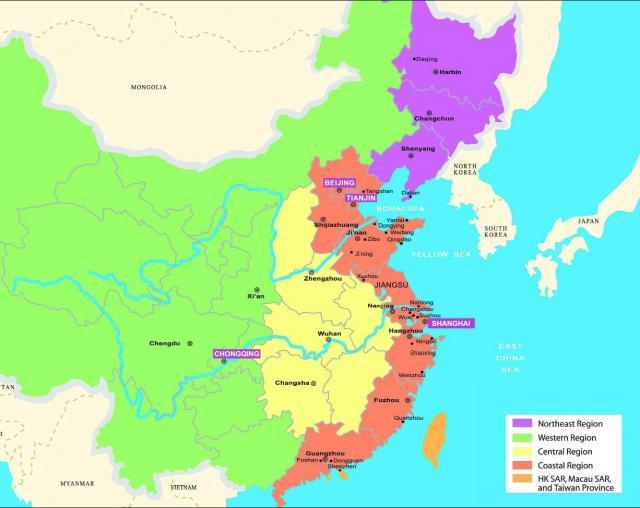 map of china with cities. the map of China might