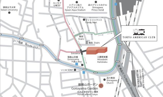Map to Tokyo American Club