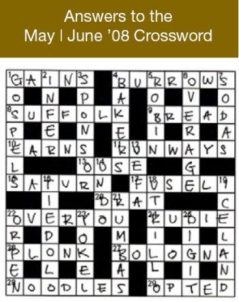 Answers to the May/ June 2008 Crossword