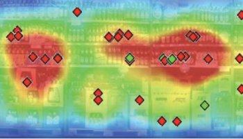 A heat map of brand recognition