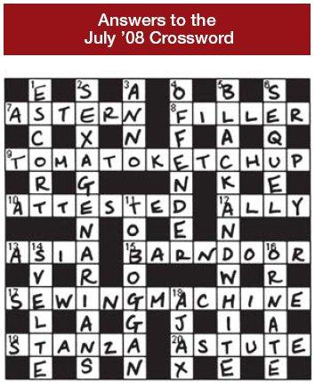 Answer to the July 2008 Crossword