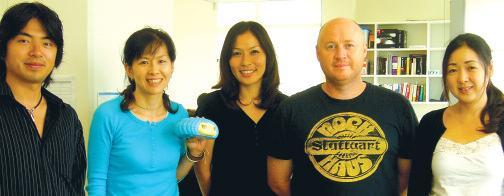 Members of the TILEFILE team in Sydney (L-R): Ken Mikuni (Systems Architect), Miyuki Yamauchi (Senior Graphic Designer), Wakana Farrell-Whelan (Marketing Researcher), David Bolliger (CEO & Director of Innovation) & Reiko Takada (Assistant Graphic Designer