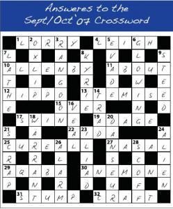 Answeres to the Sept/Oct'07 Crossword