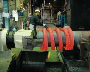 Coiling of the springs at 900°C