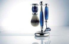 Edwardian Blue Horn shaving set.